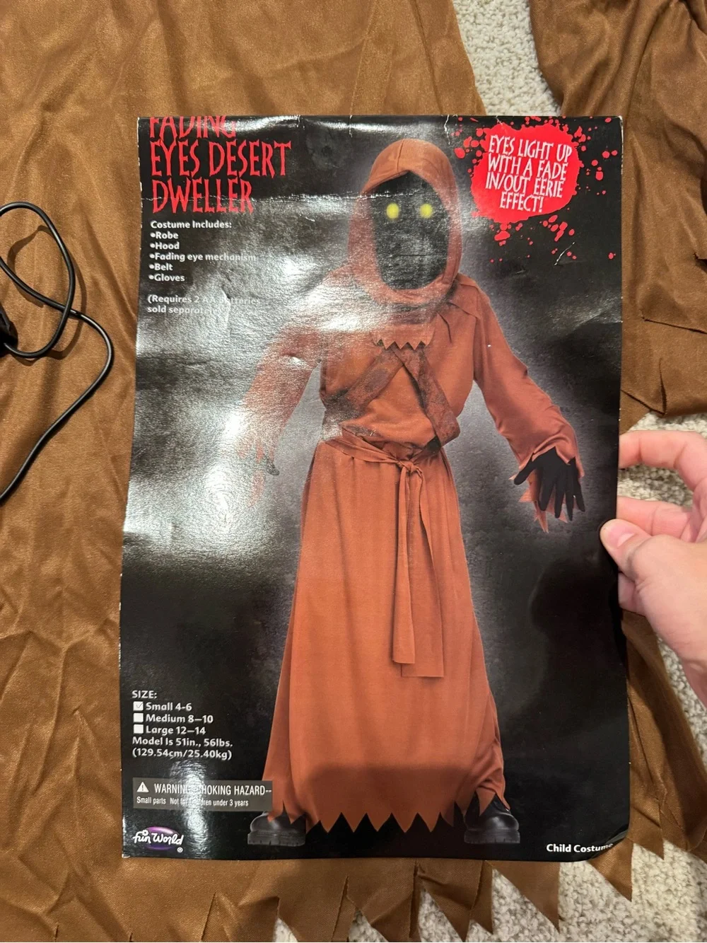 Fun World Fading Eyes Desert Dweller Jawa Costume Light Up Eyes Child Small